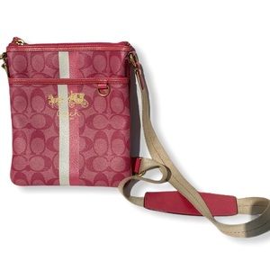 Coach Chelsea Stripe Magenta Pvc Cross Body Bag
